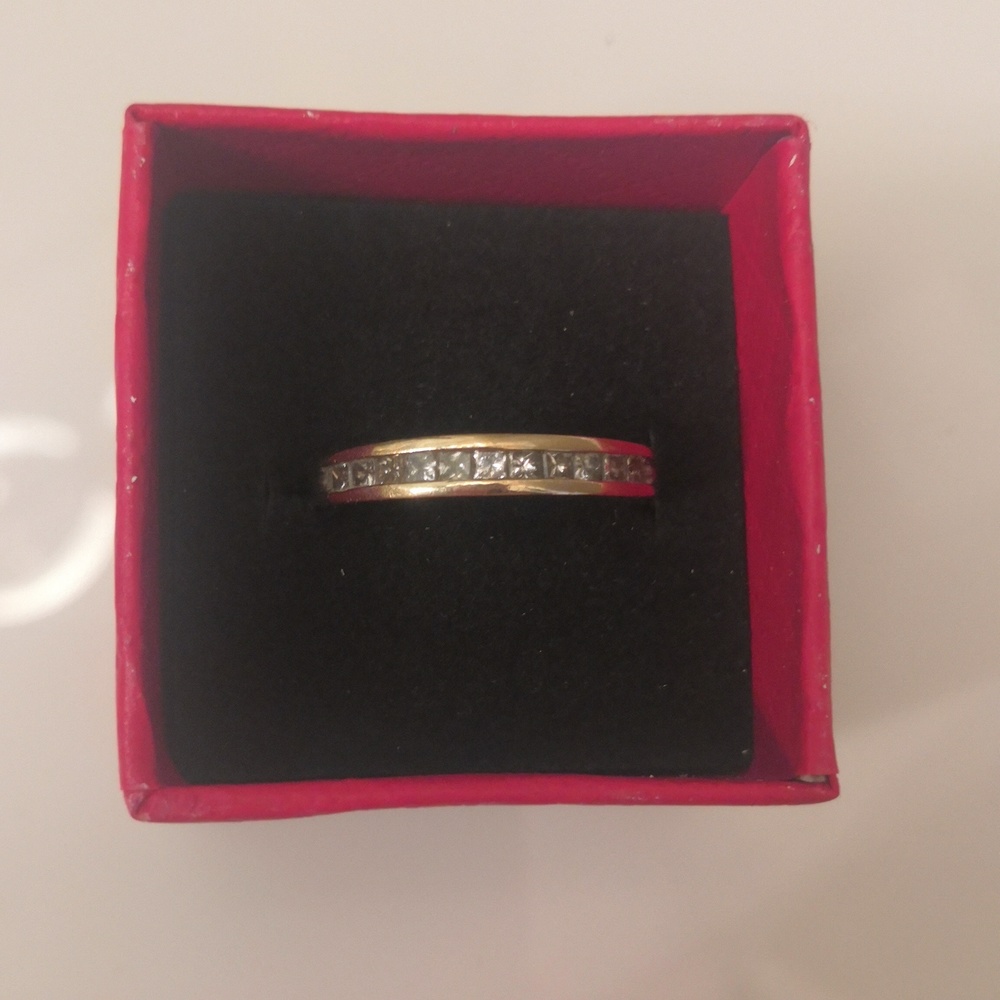 Channel Set Diamond Yellow Gold Ring